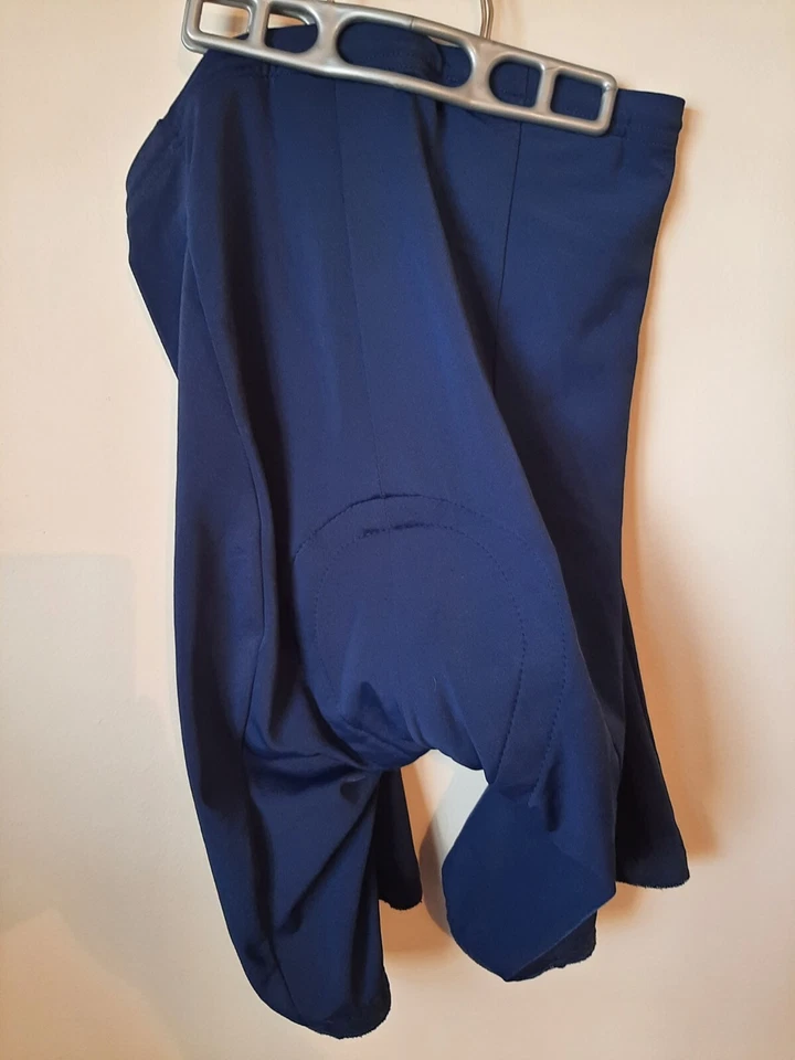 Shorts de ciclismo vintage REI azul sólido acolchoado mountain bike náilon - Masculino M - Imagem 4 de 4