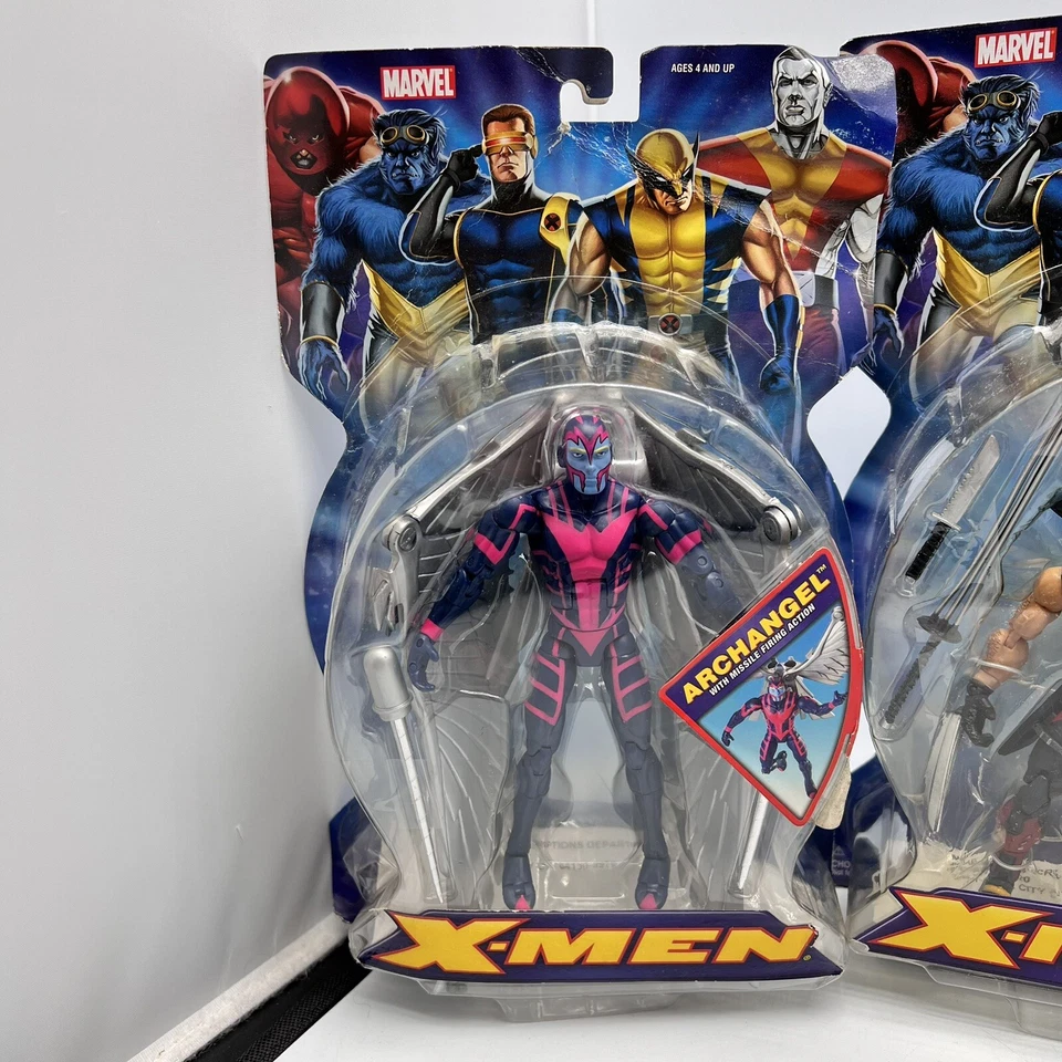 Conjunto de 4 bonecos de ação Marvel Legends Classic X-Men Beast, Archangel Toybiz - Imagem 3 de 4