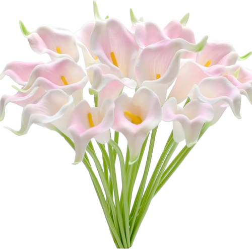 20Pcs Light Pink Artificial Calla Lily Silk Fake Flowers 13.5" for Mother'S Day