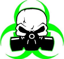 Zombie Bio Hazard Skull Mask Vinyl Window Decal Sticker