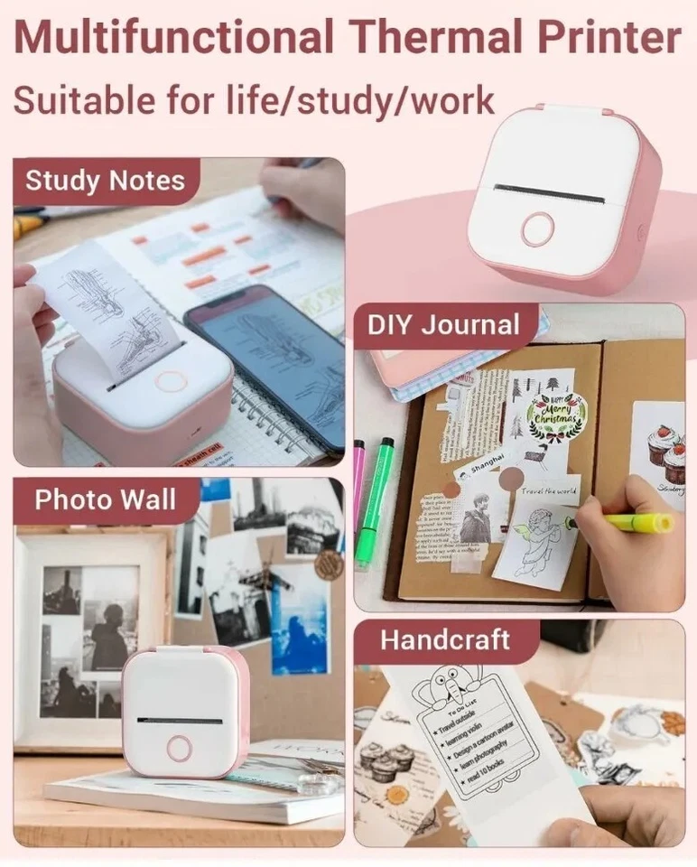 Thermal Printer - Photo Printer,Mini Portable Wireless Printer for IOS & Android - Image 3 of 4