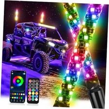 Whip Lights, 2Pcs 1FT RGB LED Whip Lights for Side by Side 2PCS-1FT-Multicolor