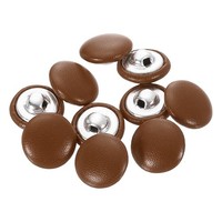 25 Stk. Pu-LederknöPfe 15Mm ⌀ Runde Alu-Schaft F. Kleidung Diy Gelb