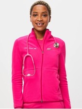 Figs on shift fleece jacket in shocking pink M