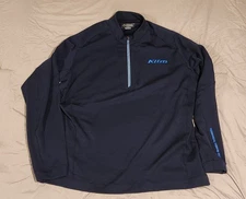 Klim Pullover Men's XL Blue Teton Merino Wool 1/4 Zip Sweater