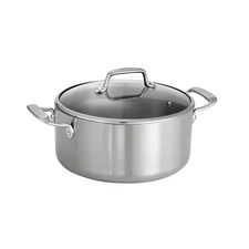 Tri-Ply Clad Stainless Steel 5-Quart Dutch Oven Pot with Glass Lid, Induction...