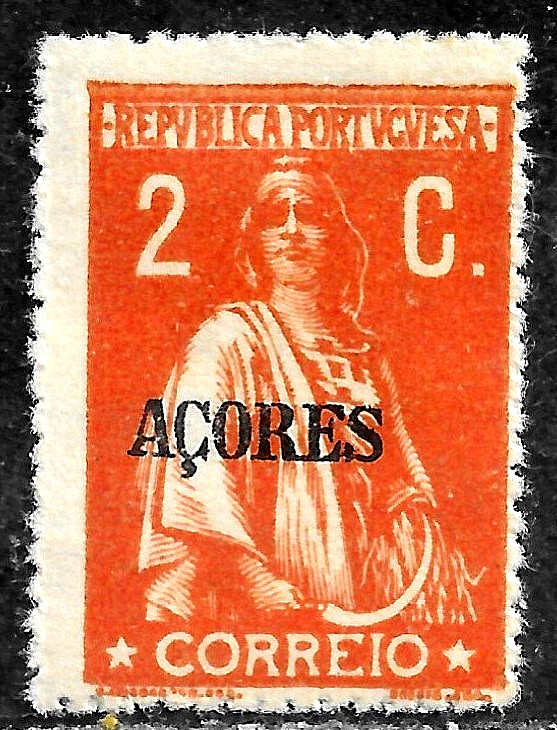 HICK GIRL-  MINT PORTUGAL-AZORES STAMP   SC#162  1918  CERES ISSUE    H376