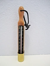 Jack Daniels Distiller's Thermometer Wall Hanging Wood and Brass 9.5" Tall