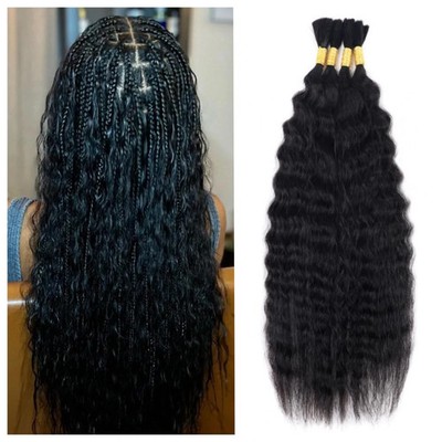 Wet and Wavy Human Braiding Hair Super Wave Bulk Human Hair for Braiding No Weft