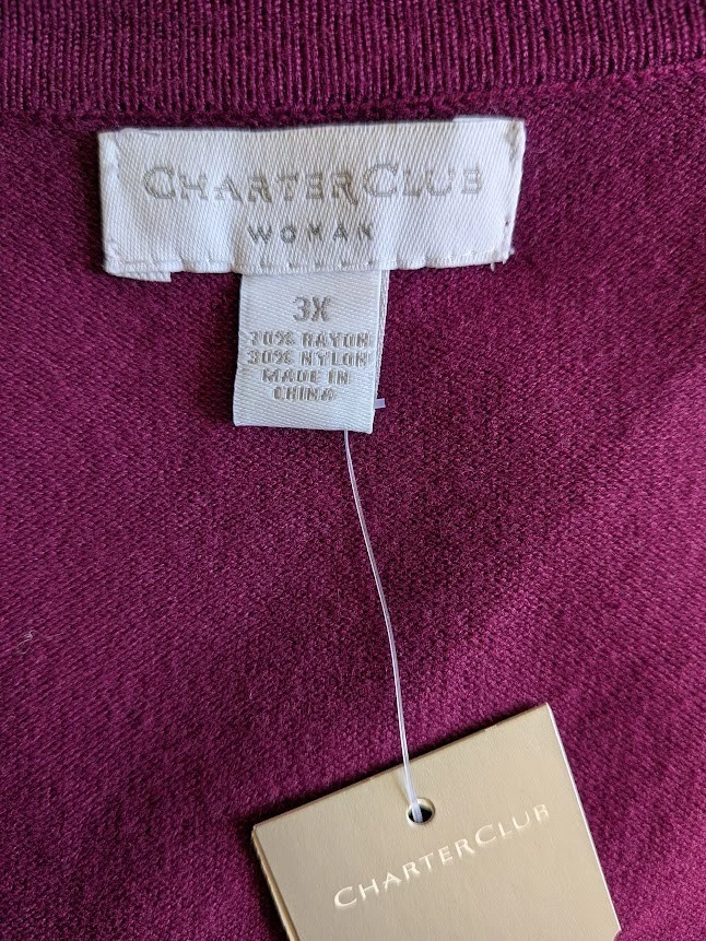 Cárdigan suéter Charter Club para mujer talla 3X informal clásico cápsula brillante nuevo con etiquetas Foto 3 de 4