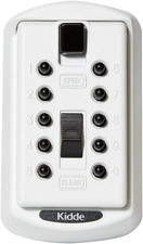 Slimline Keysafe Push Button Lock Box - 2-Key, White, Secure Storage Solution