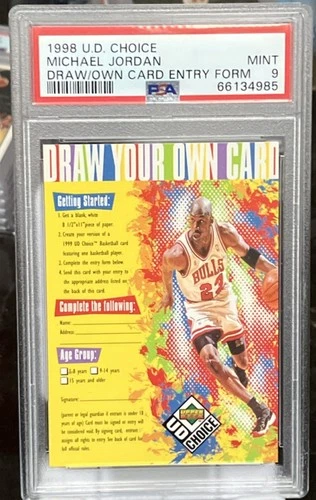 1998 U.D. Choice Michael Jordan MJ PSA 9 Draw Own Card Entry Bulls