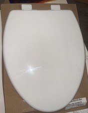 Elongated Plastic Closed Front Toilet Seat With Lid In White