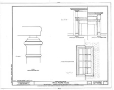 Typical window; details newel post, mantels - Price-Poore House, 427 Park