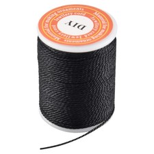 Roll Black Waxed Cotton Necklace Beads Cord String 1mm HOT A5C41264