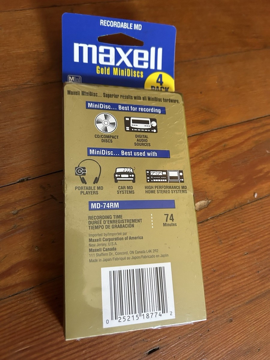 NEW** **SEALED** Maxell MD 74 Recordable MiniDisc 4-Pack | MD-74RM