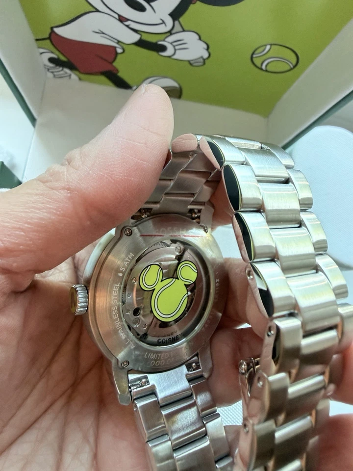 Новый в коробке Disney Fossil ограниченного тиража Микки Маус автоматический, из нержавеющей стали часы - Изображение 3 из 4