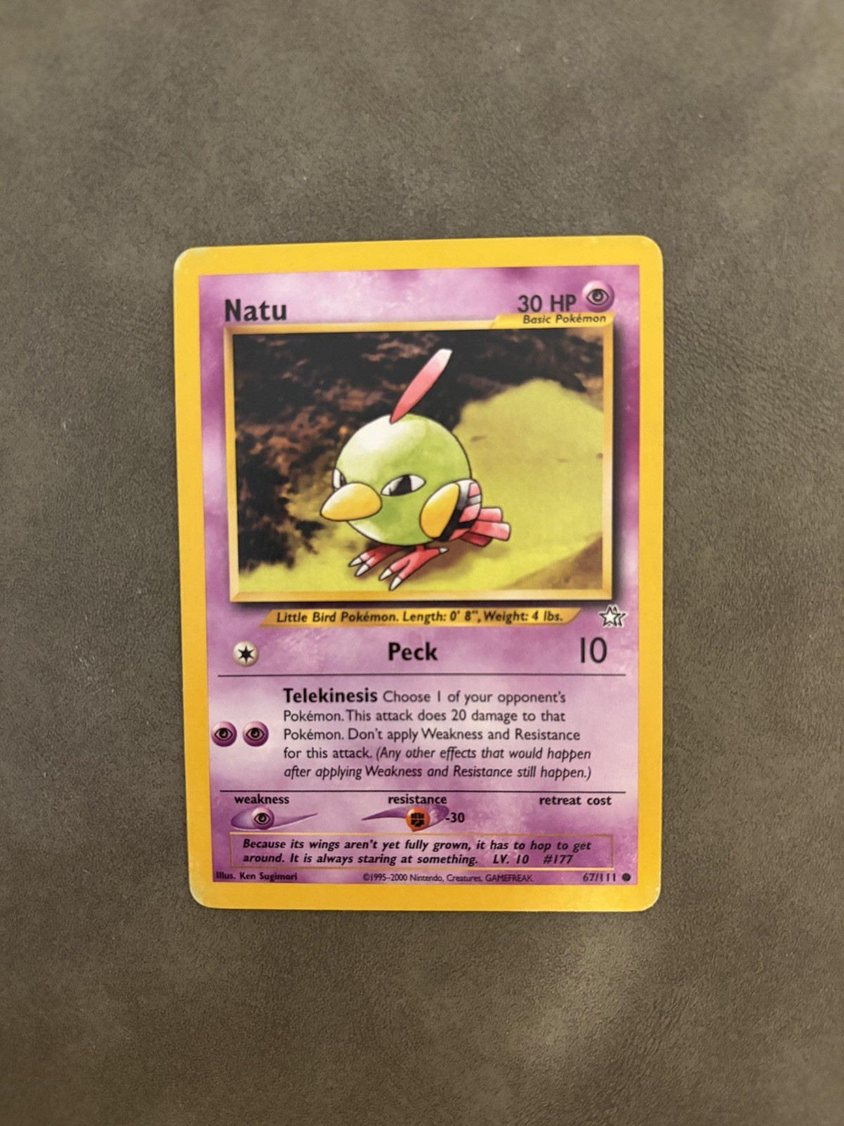 Natu 67/111 Common Neo Genesis Pokemon Unlimited Lightly Played