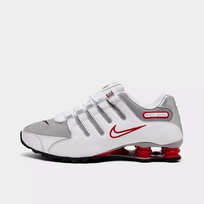 Nike Shox NZ Mens Running Shoes Sneakers Size 12 White Grey  Red 378341 104