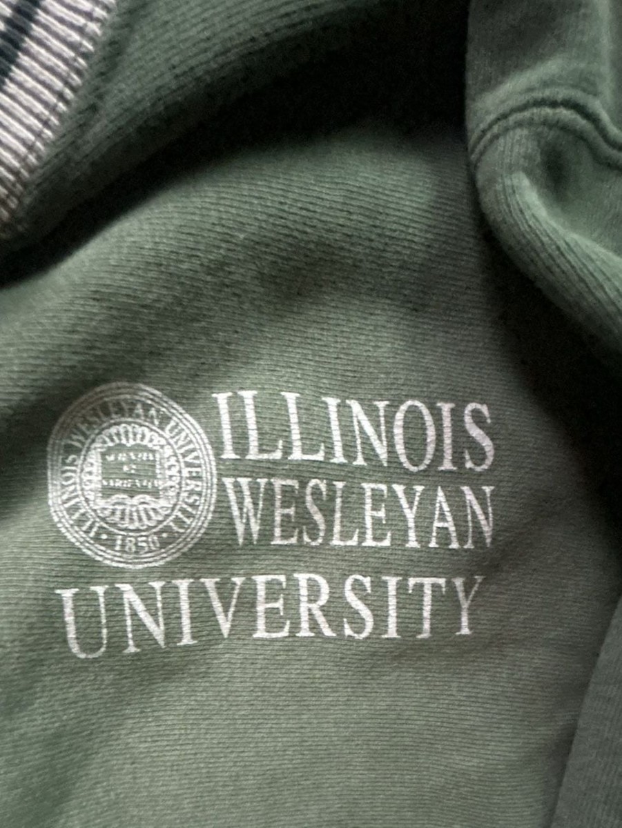 Vintage 90s Champion Reverse Weave Illinois Wesleyan University Striped Crewneck View 3
