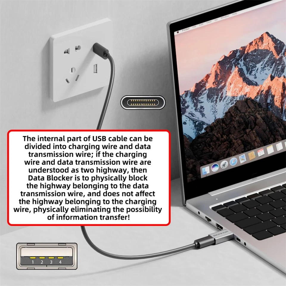 CY 4pcs/lot Data Blocker USB 3.1 Type-A Male Female to USB-C Male Female Adapter - Image 4 of 4