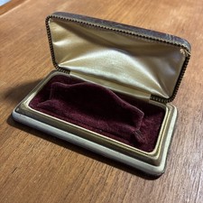 VINTAGE ART DECO BRACELET WATCH Leather JEWELERY BOX UNIQUE!!! Maroon Red Metal