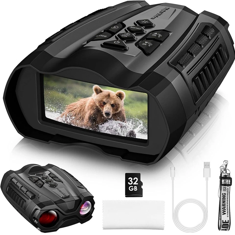 4K 36MP 10X Digital Zoom Night Vision Binoculars 300m Infrared W/ 32GB - Image 3 of 4