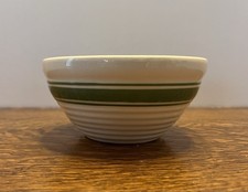 Hull Beehive Yellowware Green Stripe Bowl