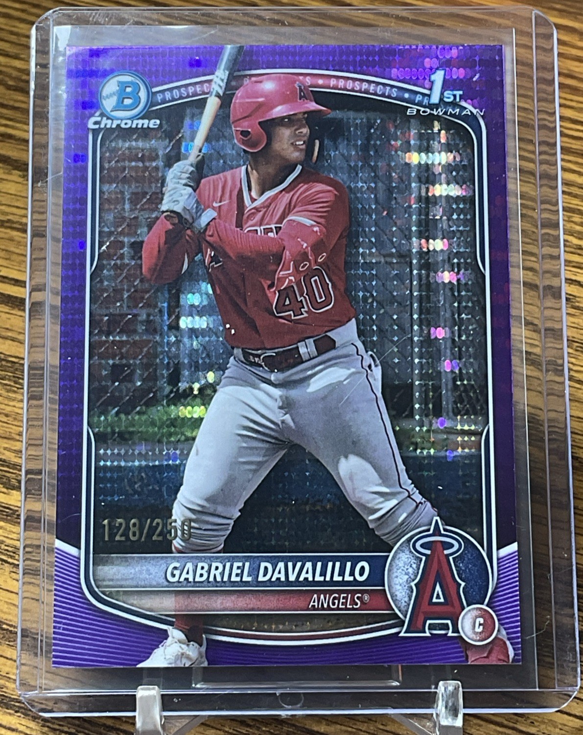 2025 Bowman Chrome Gabriel Davalillo BCP-178 Purple Pulsar Refractor /250 Angels