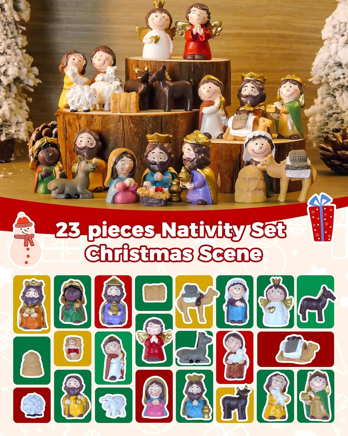 23 Piece Little People Nativity Set Kids Toddler Toy Christmas Story Play NEW
