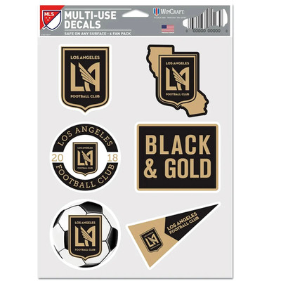 Los Angeles FC ( LAFC ) Multi-Use 6 Fan Pack MLS Decal Stickers *Wincraft