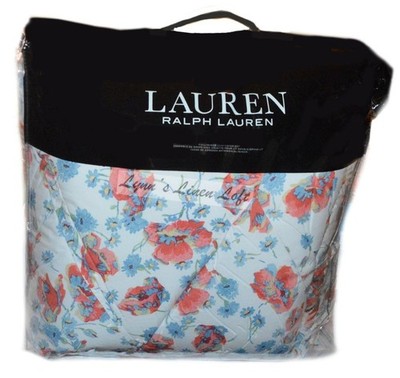 RALPH LAUREN Kylah Floral FULL/ QUEEN COMFORTER SET 3P Red Blue Poppies New $385