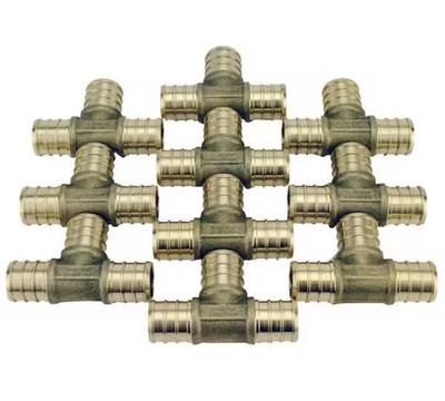 Apollo APXT3410PK 3/4 in. Brass PEX-B Barb Tee (10-Pack)