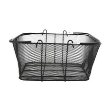 SSWBasics Black Metal Shopping Basket with Handles 17”W x 12”D x 7”H