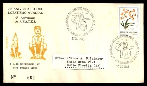 Mayfairstamps Argentina 1986 Boy Scout and Dog Cover aaw_64531