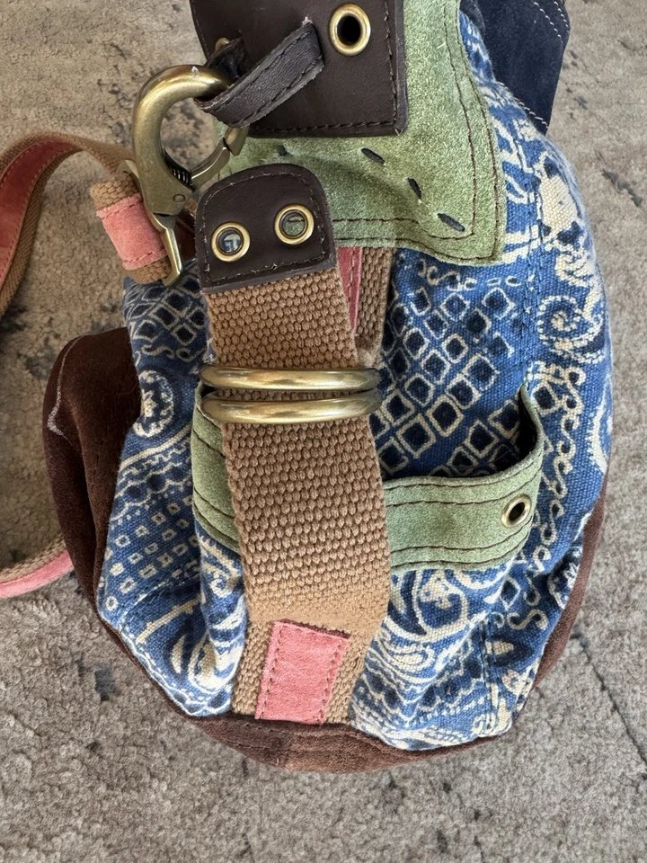 Bolso Hobo Bandolera/Bolso de Hombro/Bolso de Mano Lucky Brand Azul Bandana Paisley Foto 4 de 4
