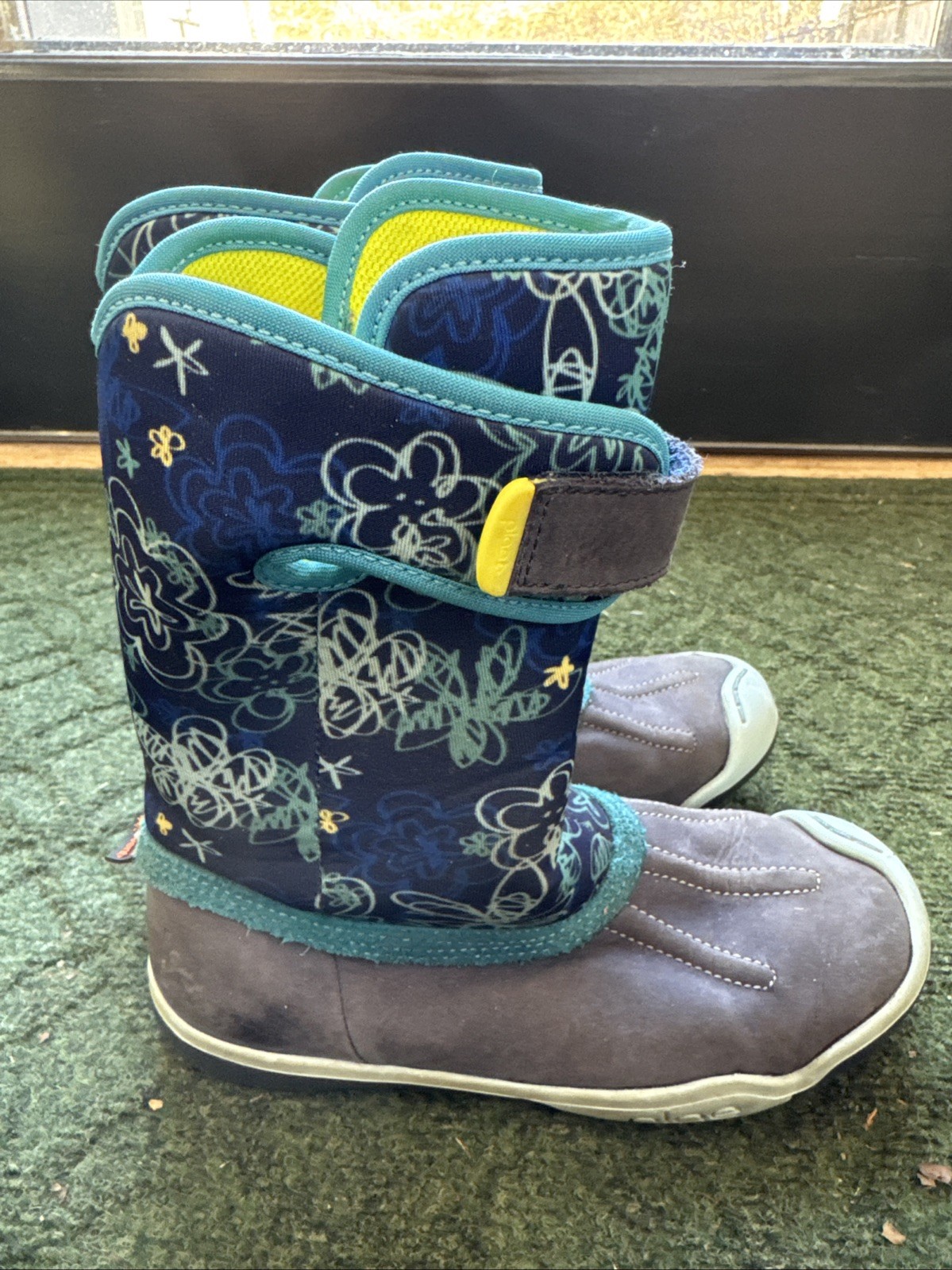 Plae Thandi Waterproof Boots Little Kids S13 Navy Blue Print