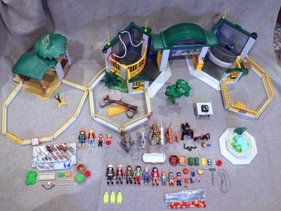Playmobil Zoo Lot Sets 3240 and 3243 Animal Exhibits Petting Zoo Toys