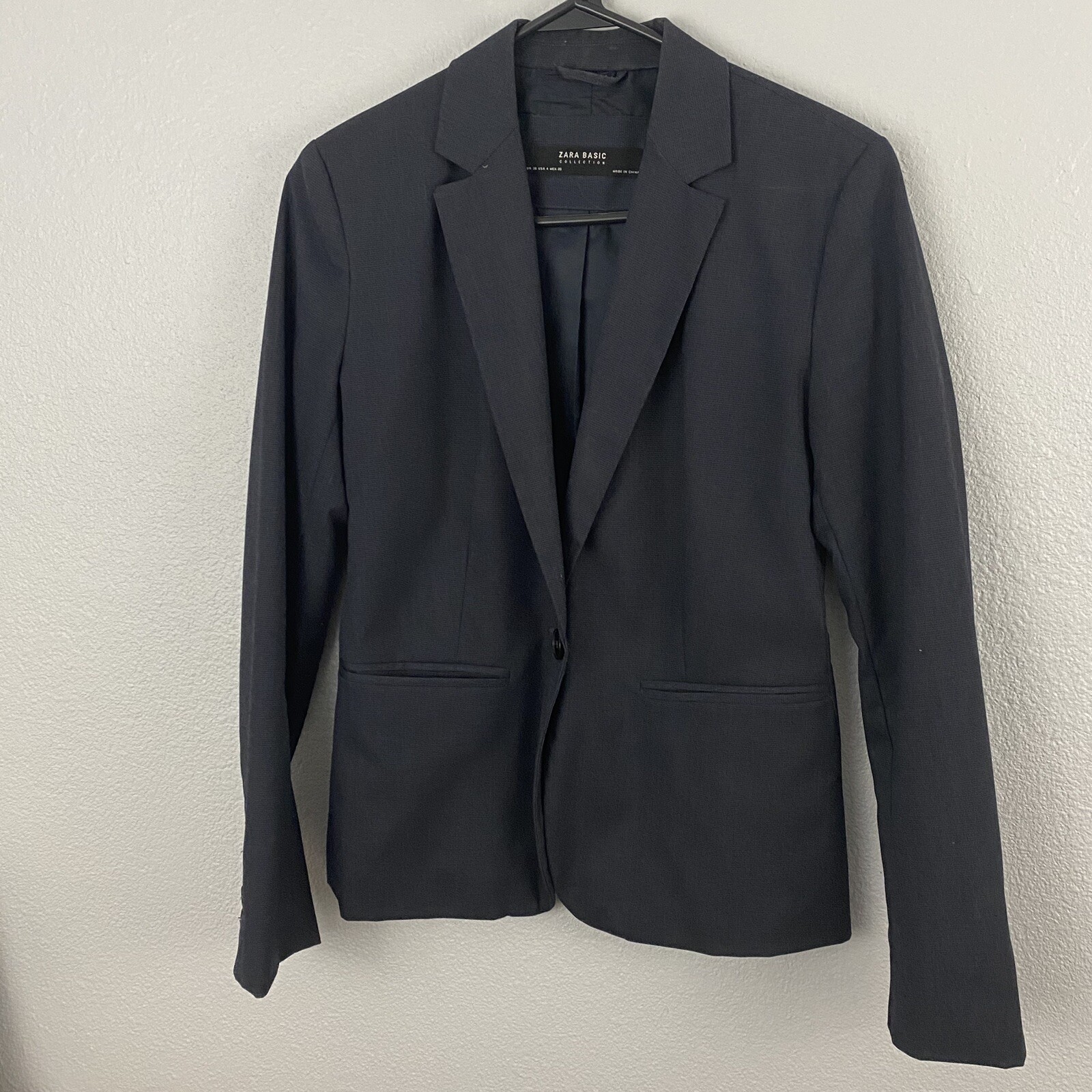Zara Basic Collection Dark Blue One Button Blazer… - image 2