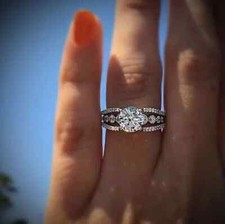 2Ct Round Cut Lab Created Diamond Women's Wedding/Engagement 925 Silver Ring