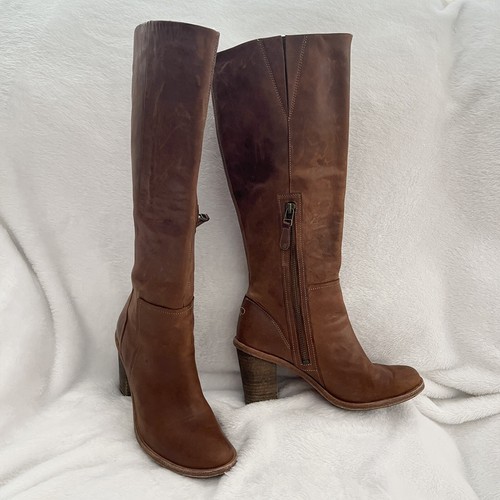 Timberland Boot Company Tall Knee High Boots Size 6 Brown Leather Stacked  Heel | eBay