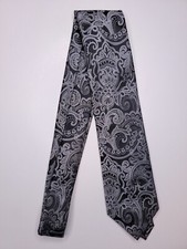 Stafford Mens Formal Necktie 58"Lx3.25"W Black/Silver Neck Tie