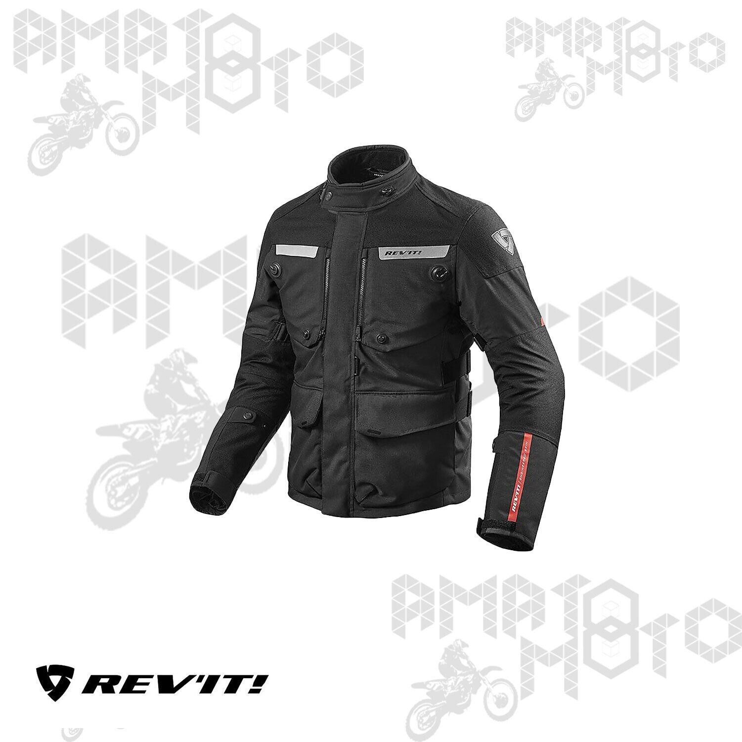 GIACCA MOTO UOMO REV'IT HORIZON 2 GTX IN TESSUTO GORE-TEX NERO ROSSA