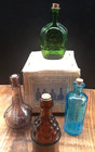 Antique Apothecary Miniature Bottle Mini colored glass box Taiwan Replica VTG 3"