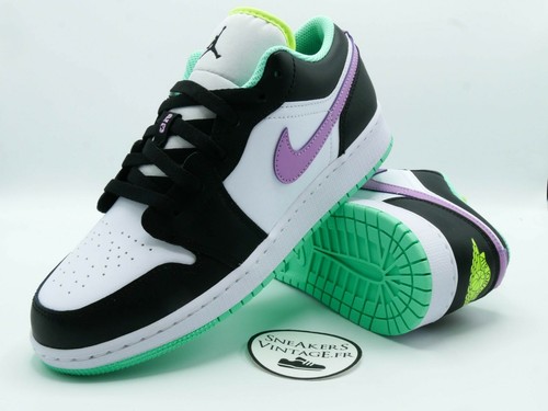 Brand New Air Jordan 1 Low Purple Lilac White Black GS 2021 DS EU 37.5 38  39 40 | eBay