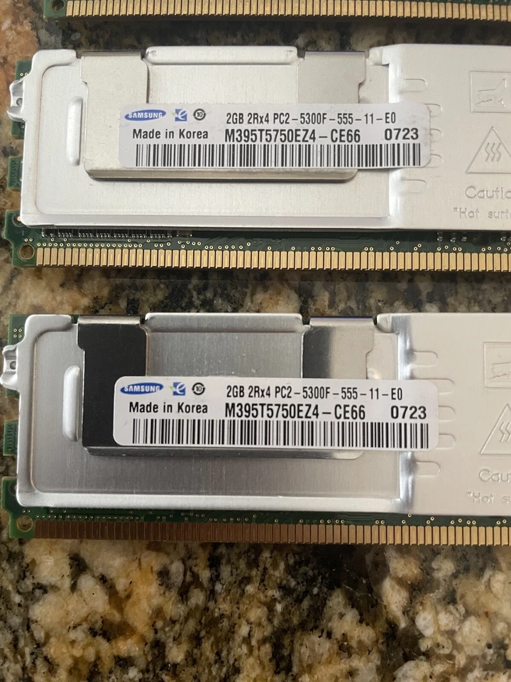 Dell PowerEdge - Samsung 8GB 4x 2GB Fully Buffered RAM 2Rx4 PC2-5300F-555-11-E0 - Image 3 of 4