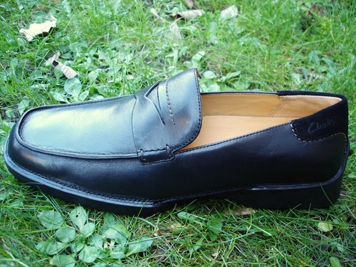 Clarks ACTIVE-AIR SLIP-ON Black Leather shoe Men UK-9.5 G EU-44 M - Picture 4 of 6