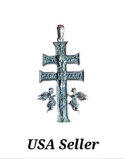 Caravaca Cross S925 Sterling Silver/Cruz de Caravaca Plata 925- 1.9 in 5.4 Gr.