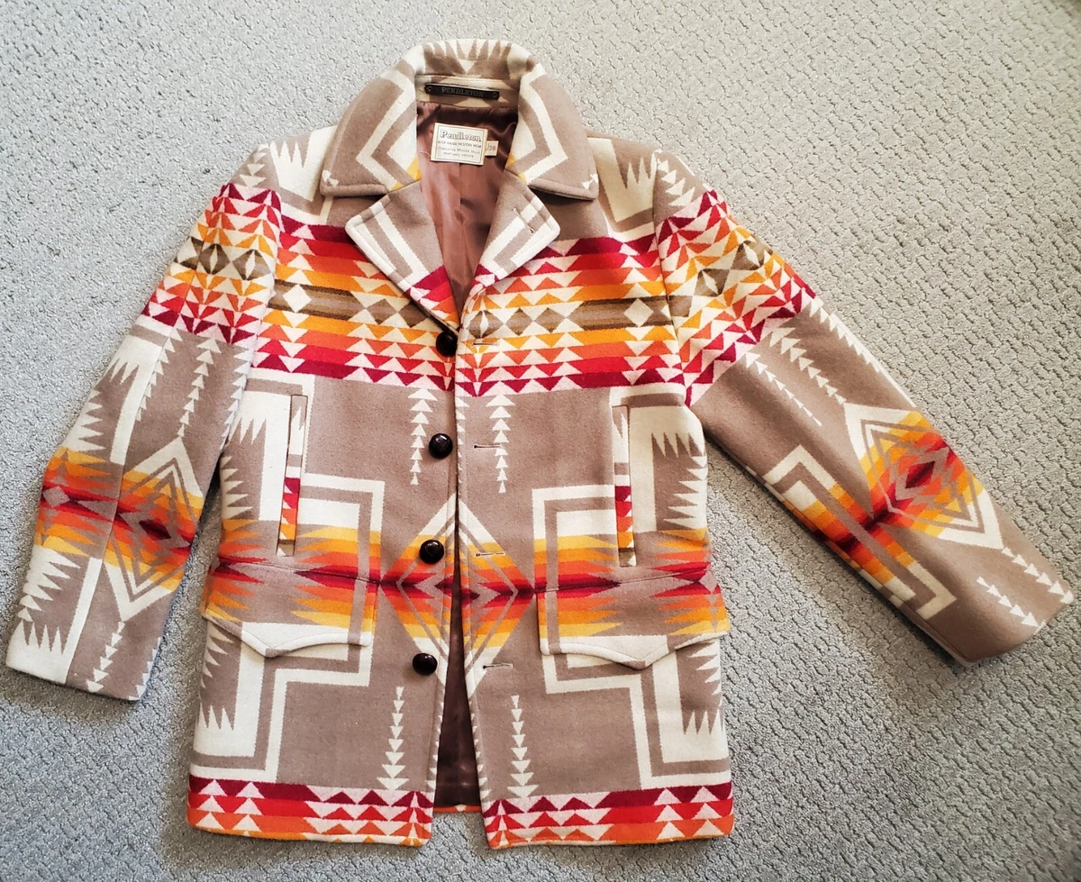 Vintage Pendleton Wool Coat Jacket Chief Joseph Native Navajo Southwestern