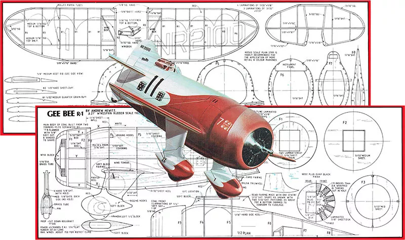 1/5+ Scale Air Camper 85 inch Giant Scale RC Model AIrplane Printed Plans